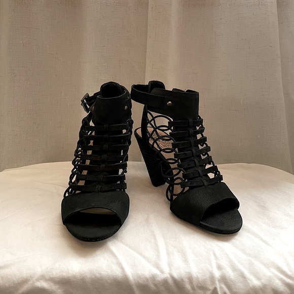 Vince Camuto Women’s Black Leather Sandals 4 - Picture 3 of 8